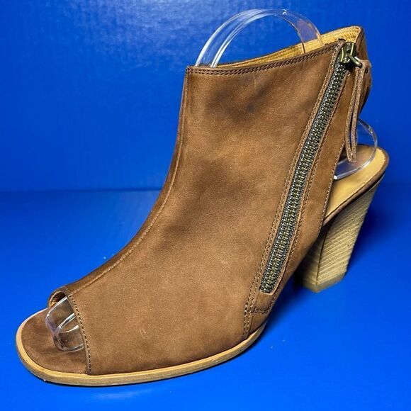 Paul Green Womens Cayanne Brown Suede Peep Toe Slingback Heels UK6/US8.5 - Picture 1 of 10
